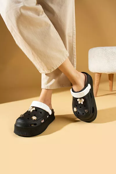 Дамски Черно Бяло Ева Море Плаж Лекар Медицинска сестра Болница Confort Ежедневни сандали Чехли