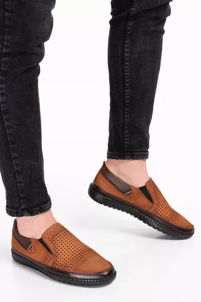  Модел лятна беседка от естествена кожа Tan Nubuck Развързан