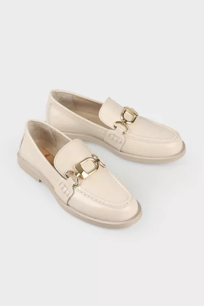 Mocassins Femme en cuir beige