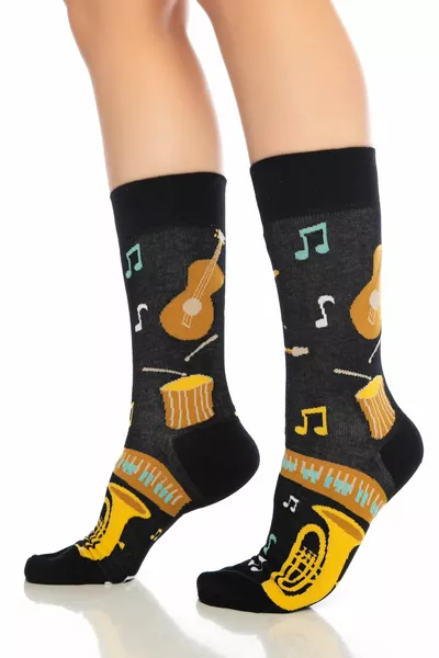 Unisex Music Patterned Colorful Socket Socks