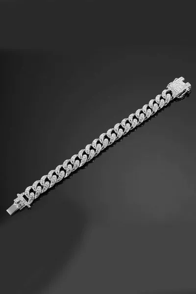  مم. سوار رجالي من سبيكة مع حجر سميك by