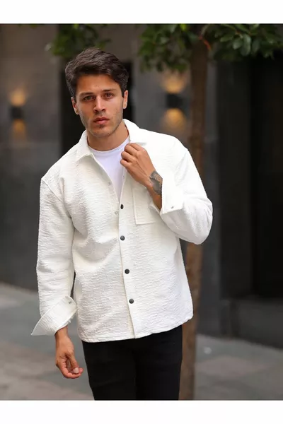 الرجال مبطن جيب واحد رفرف قميص الشتاء كبيرة الحجم