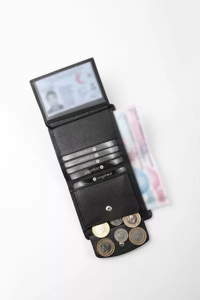 محفظة مقصورة عملة جلدية أصلية