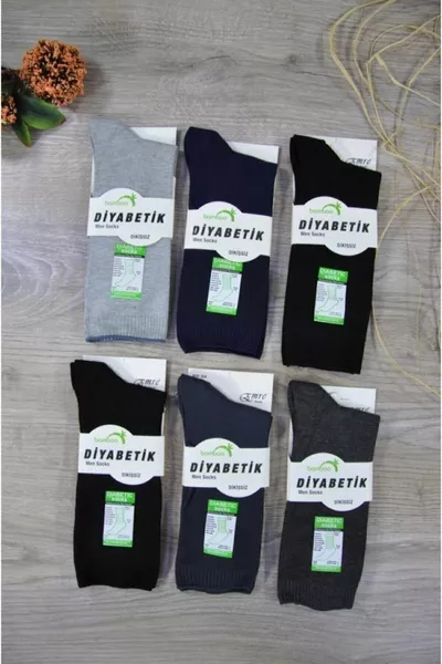 - Bamboo Diabetic Seamless Mixed Color 6 Pieces Candy Socks