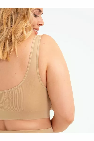 Panax Sports Bra Corset Skin Color With Thick Straps Lifting Pads