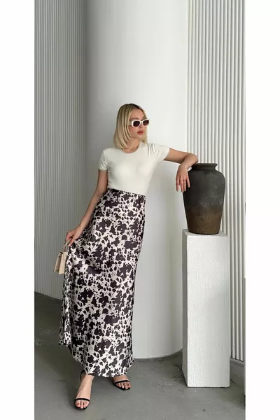 Атласная юбка макси для мальчиков с леопардовым принтом