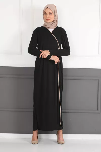 Women's Side Tie Prayer Dress Black