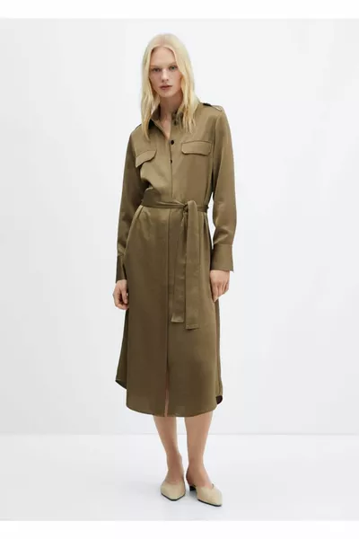 Robe chemise en satin