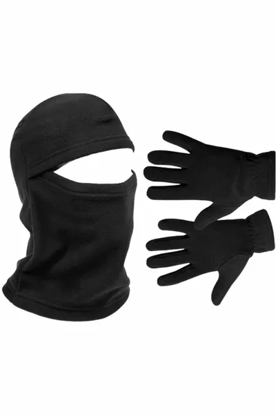 الحرارية السوداء للجنسين قناع الثلج الصوف قفازات مجموعة