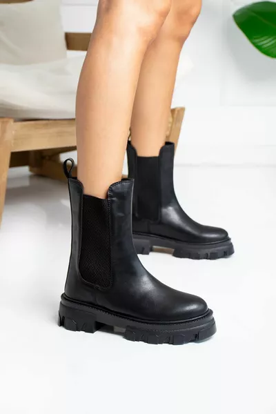 Dameslaarzen Zwart Elastiek (ZOOL 5 CM)