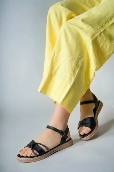 Дамски сандали Камък Черен