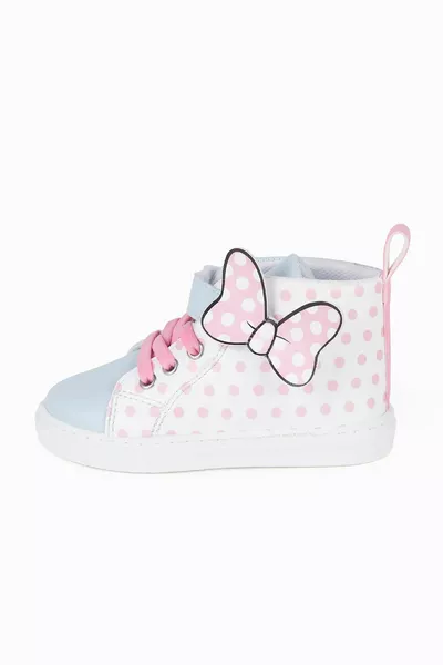 الوردي البولكا نقطة منقوشة الشريط مفصلة الفيلكرو أحذية رياضية الفتيات 