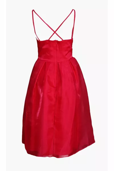 Robe en tulle organza à volants croisés