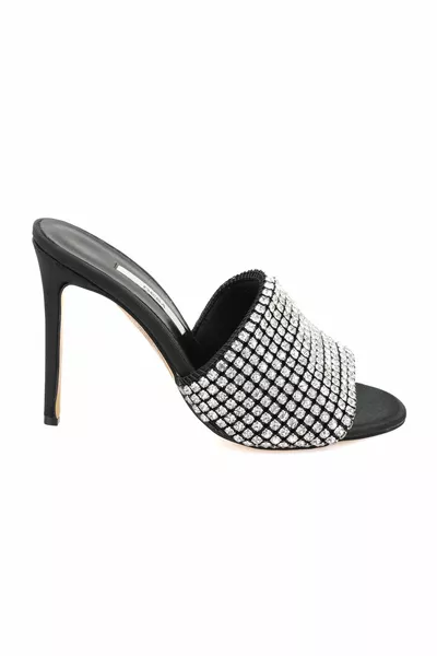 Birke черно жените лъскав камък подробни токчета вечерни обувки