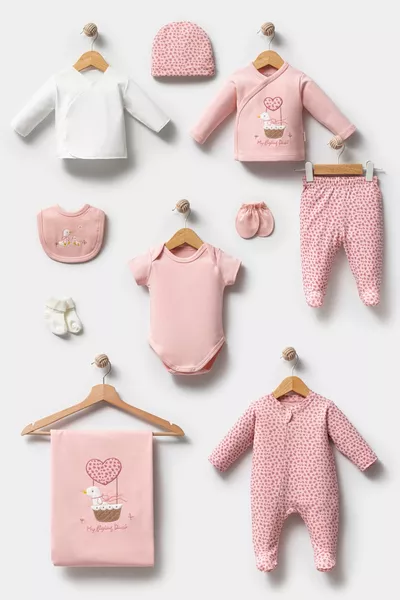 Set di  pezzi per neonato con confezione, motivo paperella, per l'ospedale, adorabile, disponibile in cesto