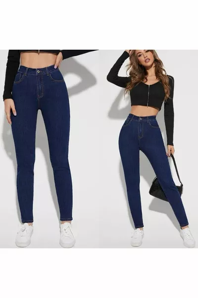 Дамски дънки с твърда плетка Дънки с твърда плетка Скини дънки