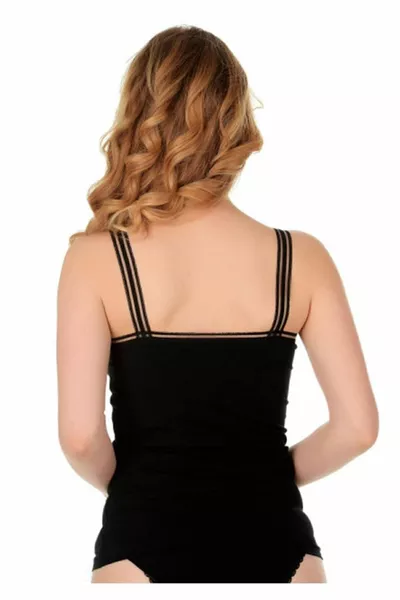 Damen Schwarzes Spaghetti-Top  3er-Pack