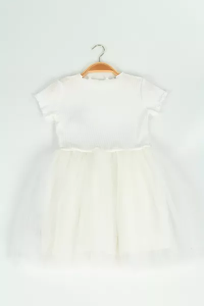 Платье с вишневым принтом и фатином