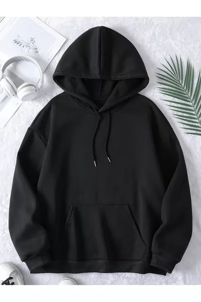 Black Hooded Sweatshirt Hoodie