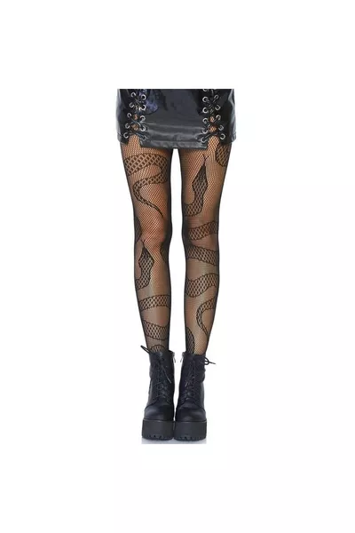 Punk Gothic Lolita Yılan Desenli Ithal Külotlu Çorap