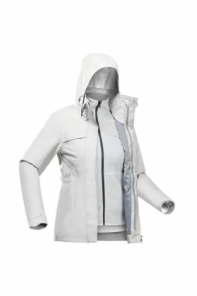 Dames 3-in-1 Waterdichte Outdoor Trekking Jas - Grijs - Travel °C