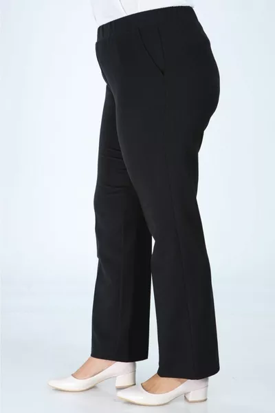 Elastic Waist Plus Size Women's Fabric Pants
