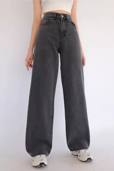 جينز بالازو واسع الأرجل مريح عالي الخصر للغاية 's بفوما ميكسي