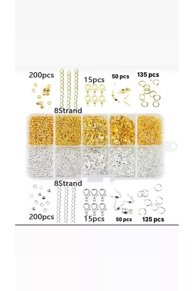 مجموعة صنع المجوهرات من  قطعة من القلادات والأساور الذهبية والفضية