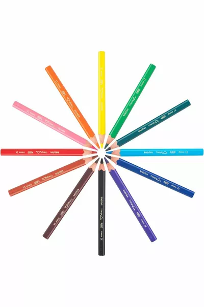 Цветни моливи Evolution триъгълна форма, голям размер,  цвята 