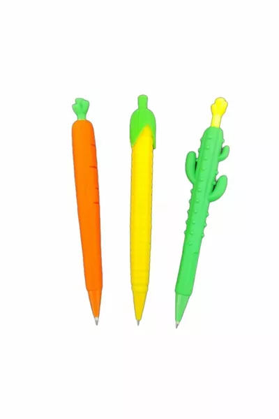 Комплект от 3 части: Кактус, Морков, Царевица, Молив с въртящ се връх 0,7