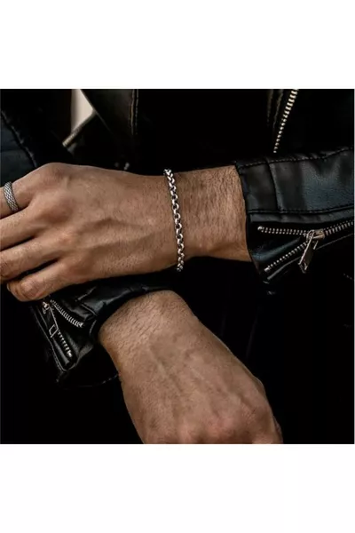 Ottoman 5.5mm Polo Men's Steel Bracelet ID Thin Model Gblplmdlkny-gms