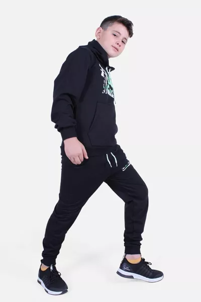 TIDE Print Long Sleeve Kangaroo Pocket Boys' Tracksuit Set