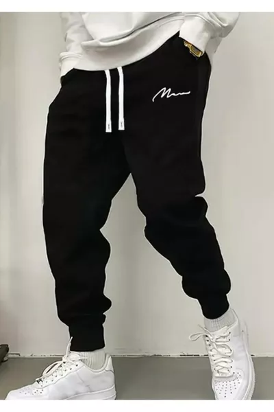 Pantaloni da jogging da uomo M con stampa Rhythm, vestibilità regular, neri