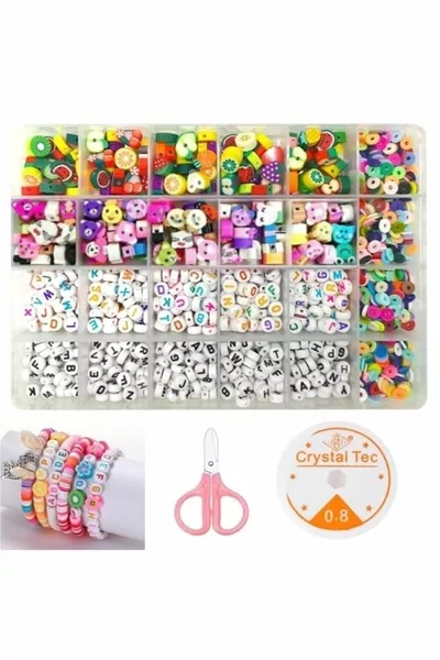 Letterkralen ( STUKS) Fimo figuurkralen ( STUKS) en Fimo kralenset voor sieraden maken