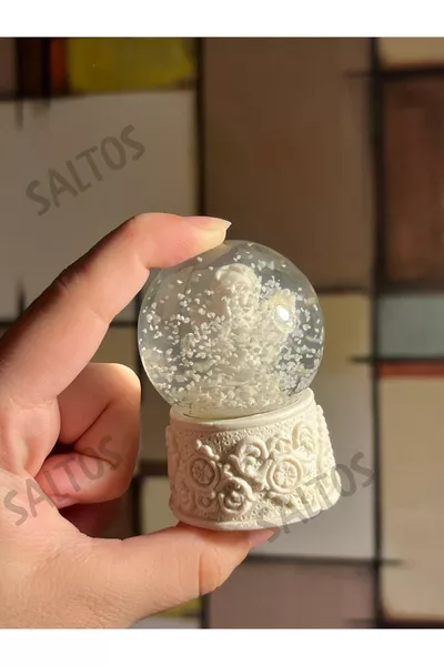 قلادة ذهبية بفراشة بيضاء، كرة ثلجية، هدية عيد ميلاد، مجموعة هدايا للحبيب، مجموعة للأصدقاء، للنساء