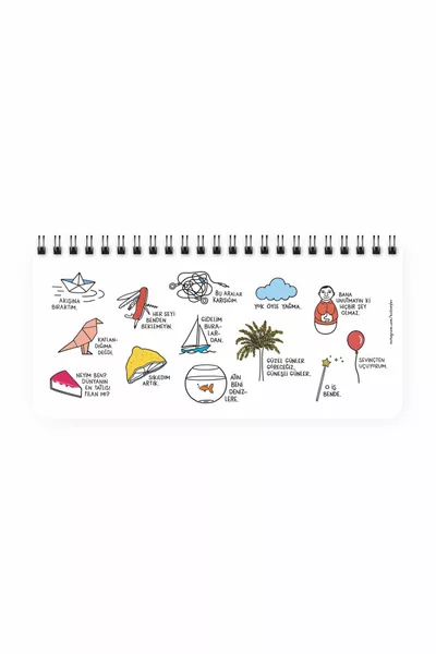 Острост Блок с Цветни Стикери и Спираловидна Бездатна Седмична Планираща Книга - Чувствени Неща