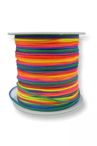 Regenboogkleurig, gemengd kleuren parachutetouw, sieradenmaakkoord, gemengd kleurkoord ( meter)