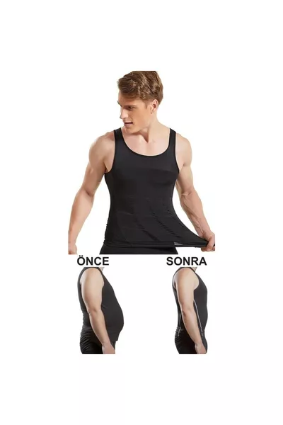 Men's Tank Top Corset Waist Chest Belly Gynecomastia Shaper Helps with Posture