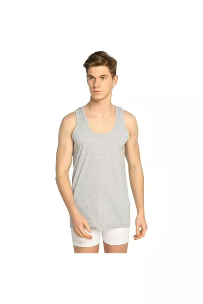 Herrenunterhemd Einzeln Grau % Baumwolljersey