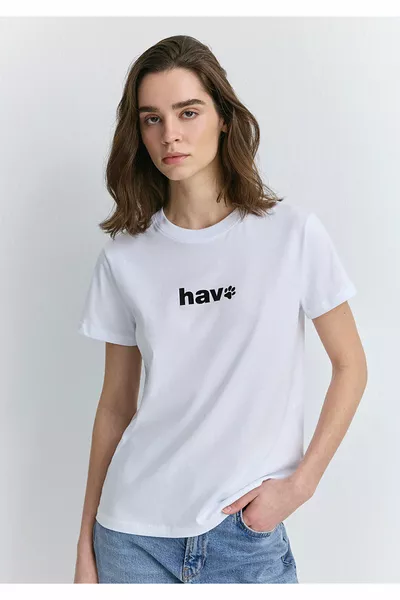 Air Printed White T-Shirt Regular Fit / Standard Cut 