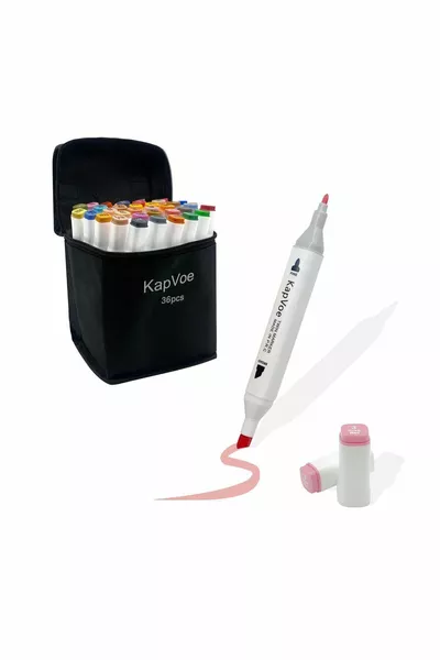 -Piece Double-Ended Touch Marker Art Design Kurecolor Twin Marker Pen Set with Portable Case