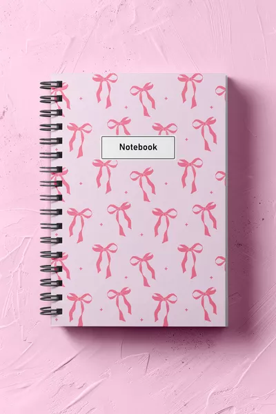 Блокнот, Тетрадь, Школьная тетрадь, Тетрадь с ленточкой, Обложка с бантом, Спираль с ленточкой,  страниц