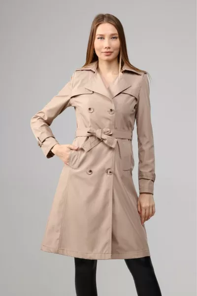 Orta Boy Kadın Astarlı Trençkot