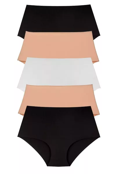 Dames Hoge Taille Laser Cut Gemengde Kleuren 5-pack