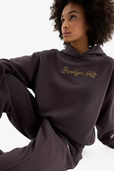 DeFactoFit NBA Brooklyn Nets Oversize Fit Kapüşonlu Kalın Kumaş Sporcu Sweatshirt SP