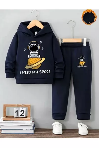 Winter Girls' and Boys' Kids' Tracksuit Set NAVY SPACE PRINT Ages 5 6 7 8 9    Unisex