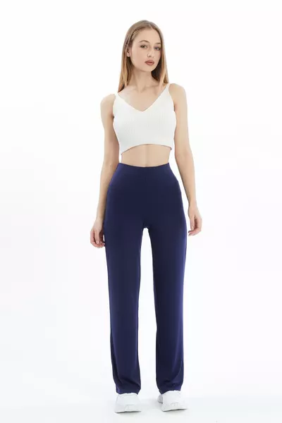 Pantalon long en viscose extra doux Home&Outdoor - Bleu marine