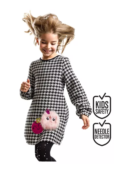 Dostum Zizi Kız Çocuk Dokuma Uzun Kollu Elbise