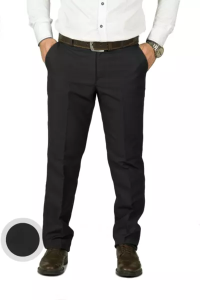 Pantalon en lin noir pour homme avec ceinture, pantalon classique noir pour homme