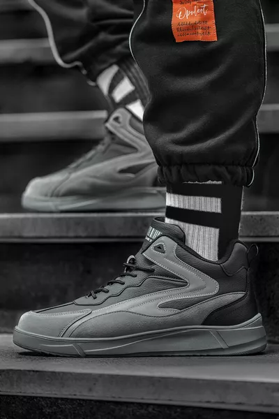 Schwarze Rauchgraue Herrensneaker